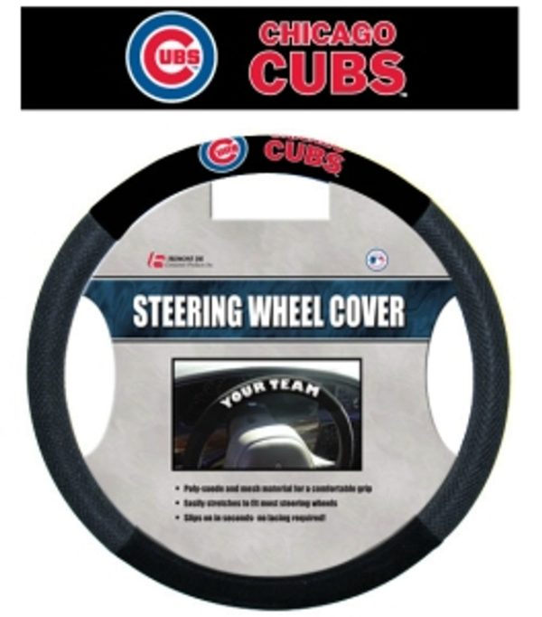 Chicago Cubs Steering Wheel Cover Mesh Style CO Online Hot Sale