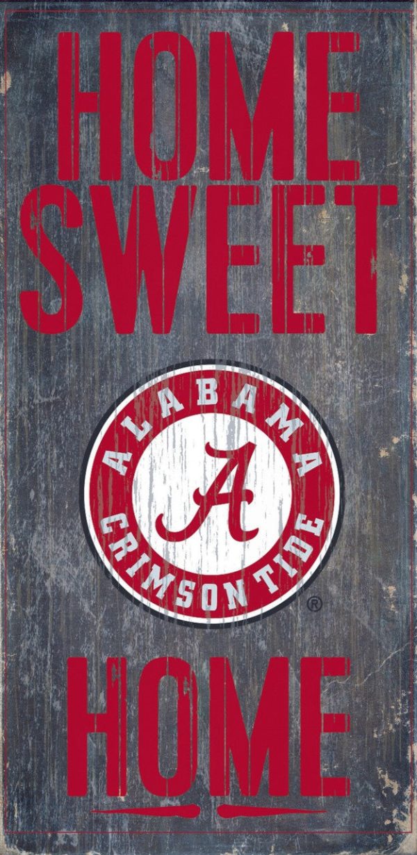 Alabama Crimson Tide Wood Sign Home Sweet Home 6 x12  For Sale