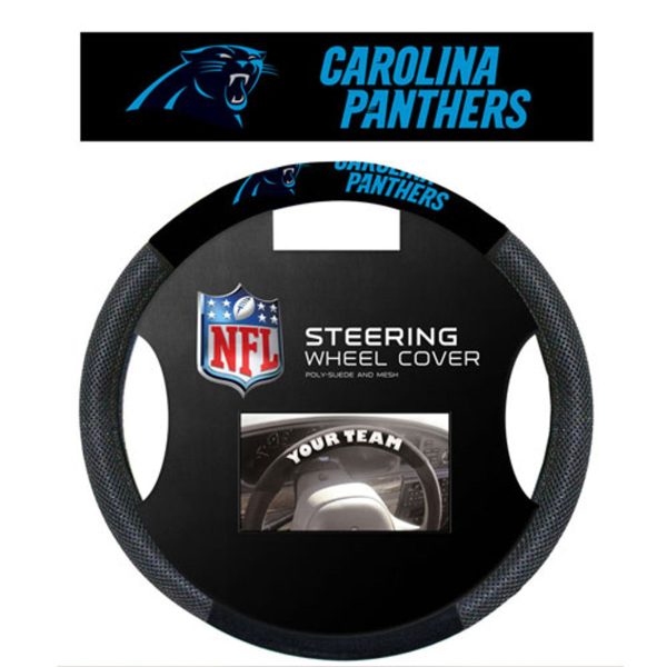 Carolina Panthers Steering Wheel Cover Mesh Style CO For Cheap