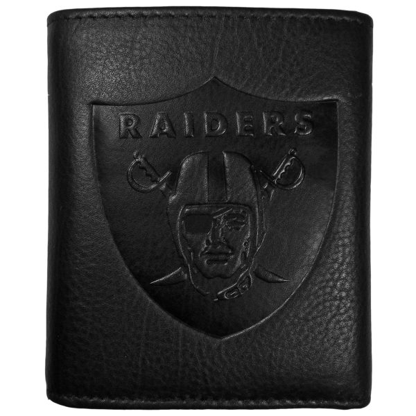 Raiders Embossed Leather Trifold Wallet For Cheap