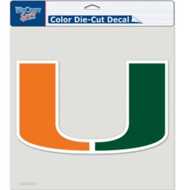 Miami Hurricanes Decal 8x8 Die Cut Color Discount