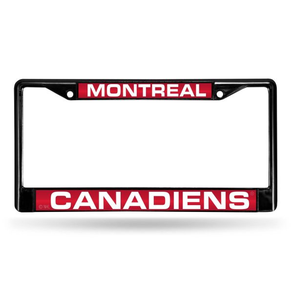 Montreal Canadiens License Plate Frame Laser Cut Chrome Black For Discount